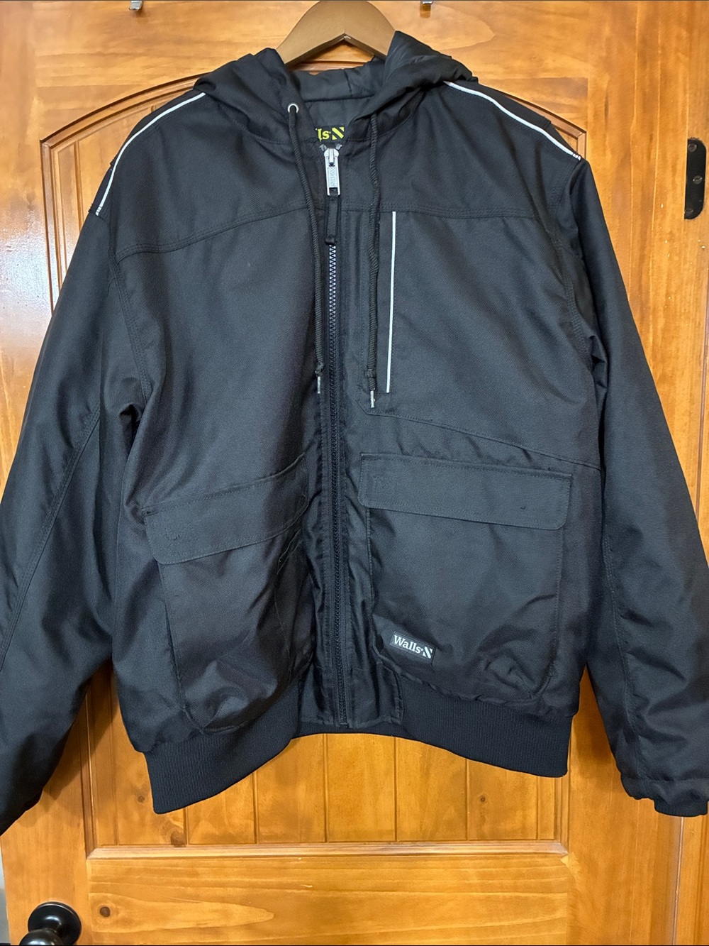 Men’s Walls Workwear Black Hooded Utility Jacket